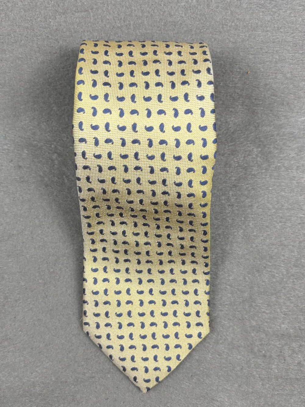 Boggi Milano Yellow Blue Geometric Silk Tie Made Italy Designer Necktie 3.25"